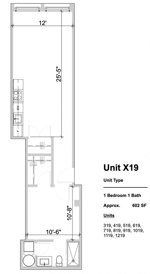 X19 - 1 Bed 1 Bath